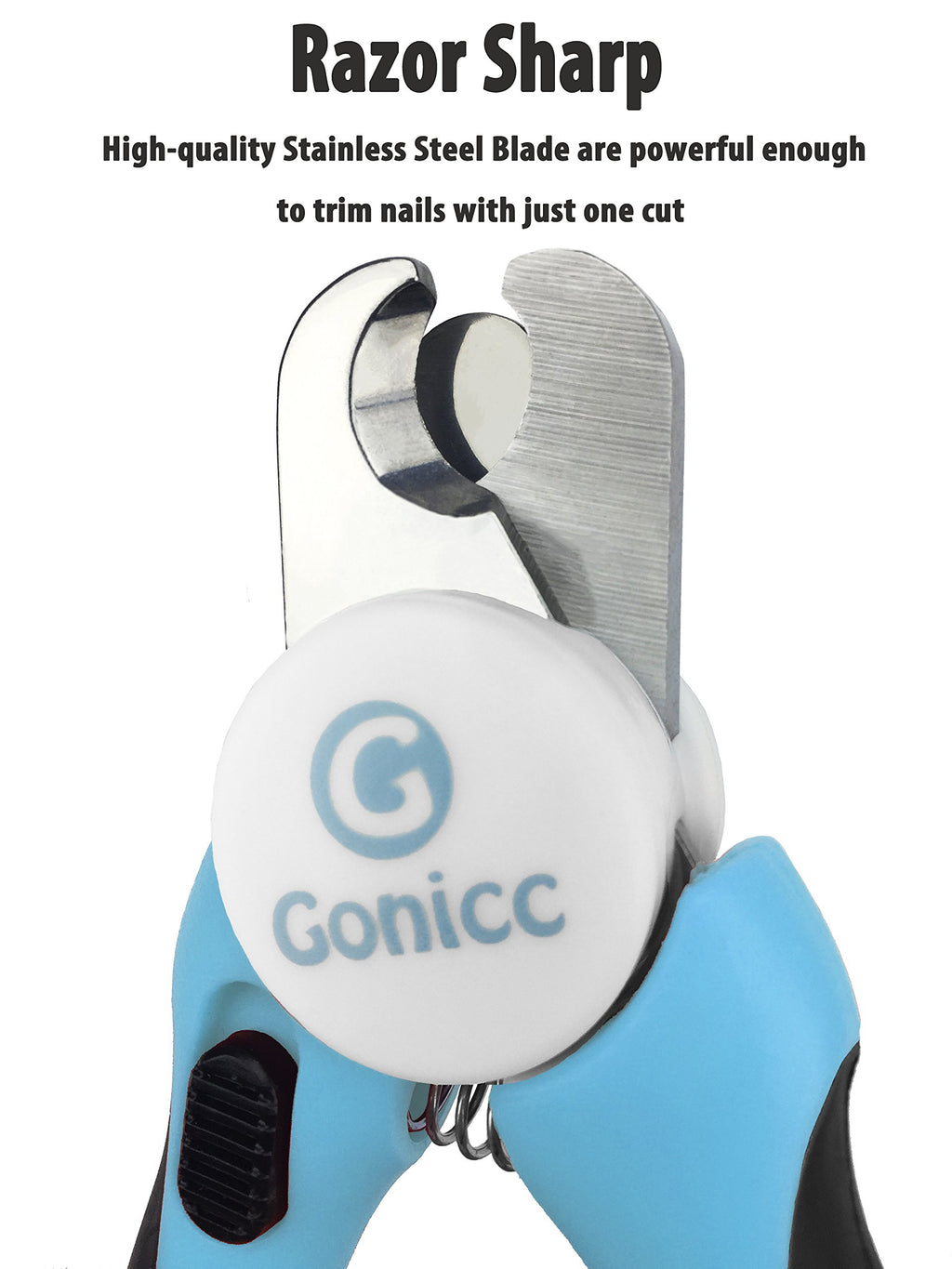 gonicc Dog & Cat Pets Nail Clippers and Trimmers - with Safety Guard to Avoid Overcutting, Free Nail File, Razor Sharp Blade - Professional Grooming Tool for Pets