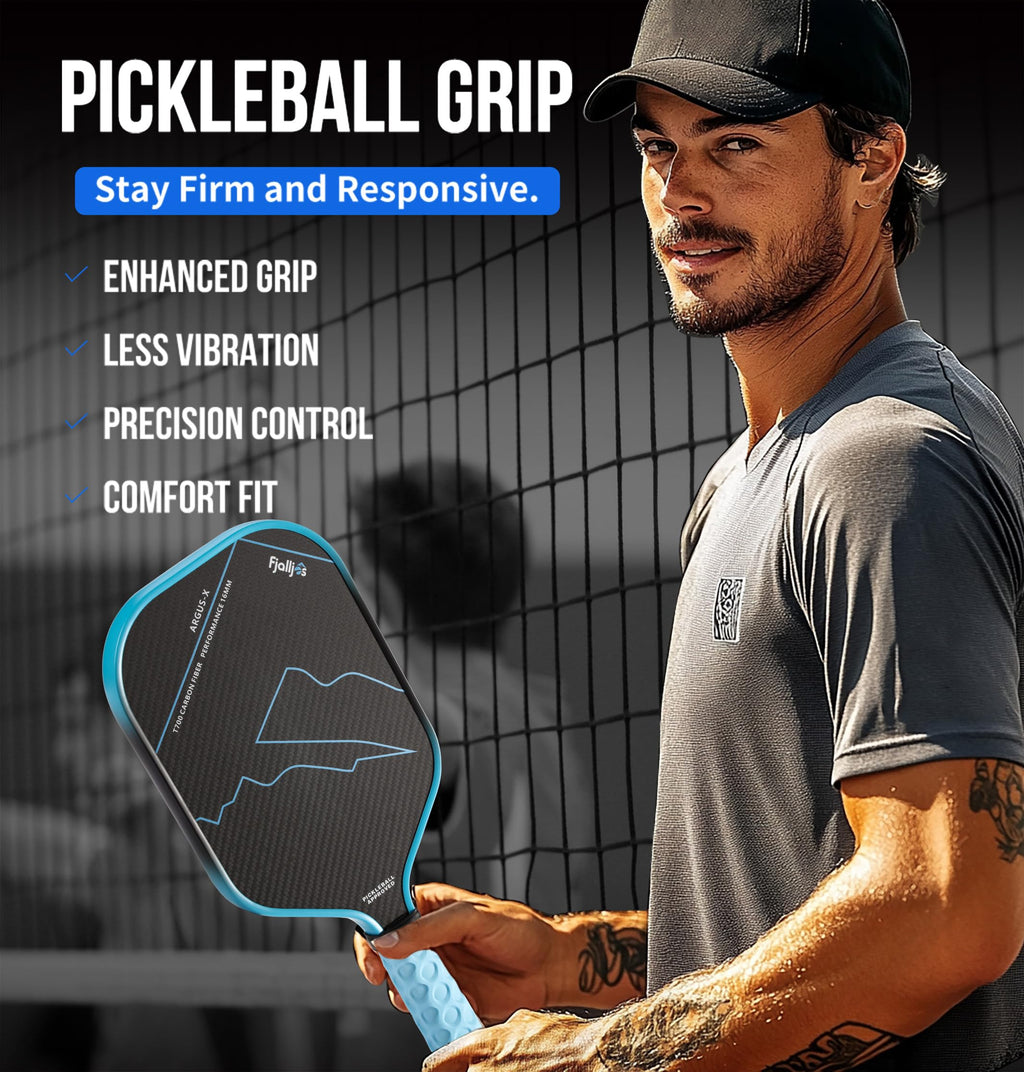Pickleball Paddle Grip 2 Pack - 5.25" Enhanced Grips for Pickle Ball Grips with Vibration Reduction & Finger Support