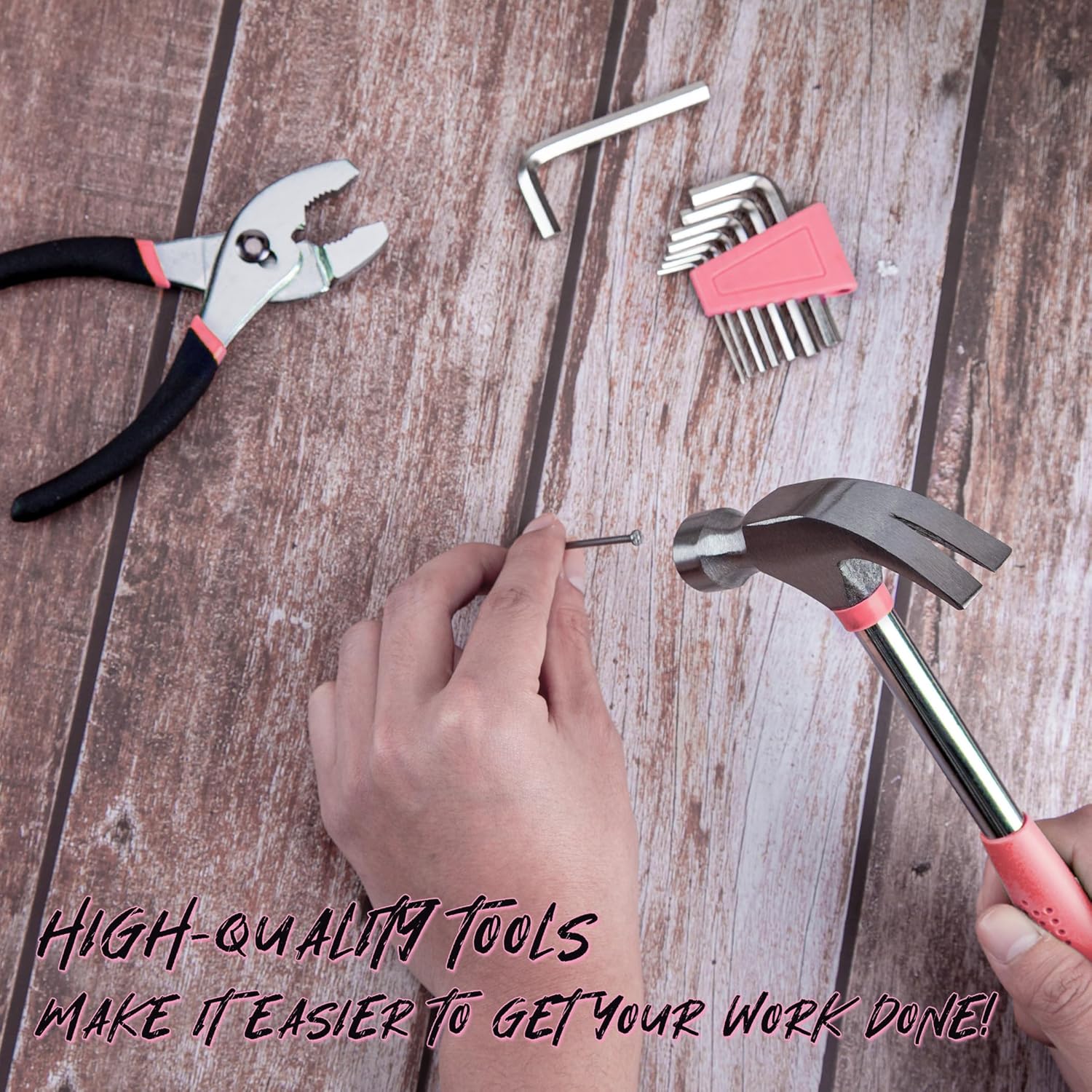 CARTMAN 39 Piece Tool Set General Household Hand Kit with Plastic Toolbox Storage Case Orange