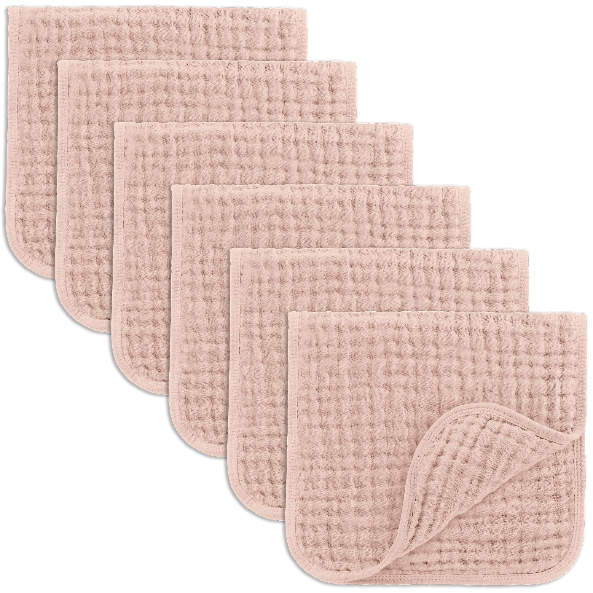 Comfy Cubs Muslin Baby Washcloths 6 Pack - Soft 6-Layer Cotton Wash Cloths for Sensitive Skin - 10"x10" Large, Gentle, Absorbent Infant Essentials for Newborn and Toddlers - Multicolor