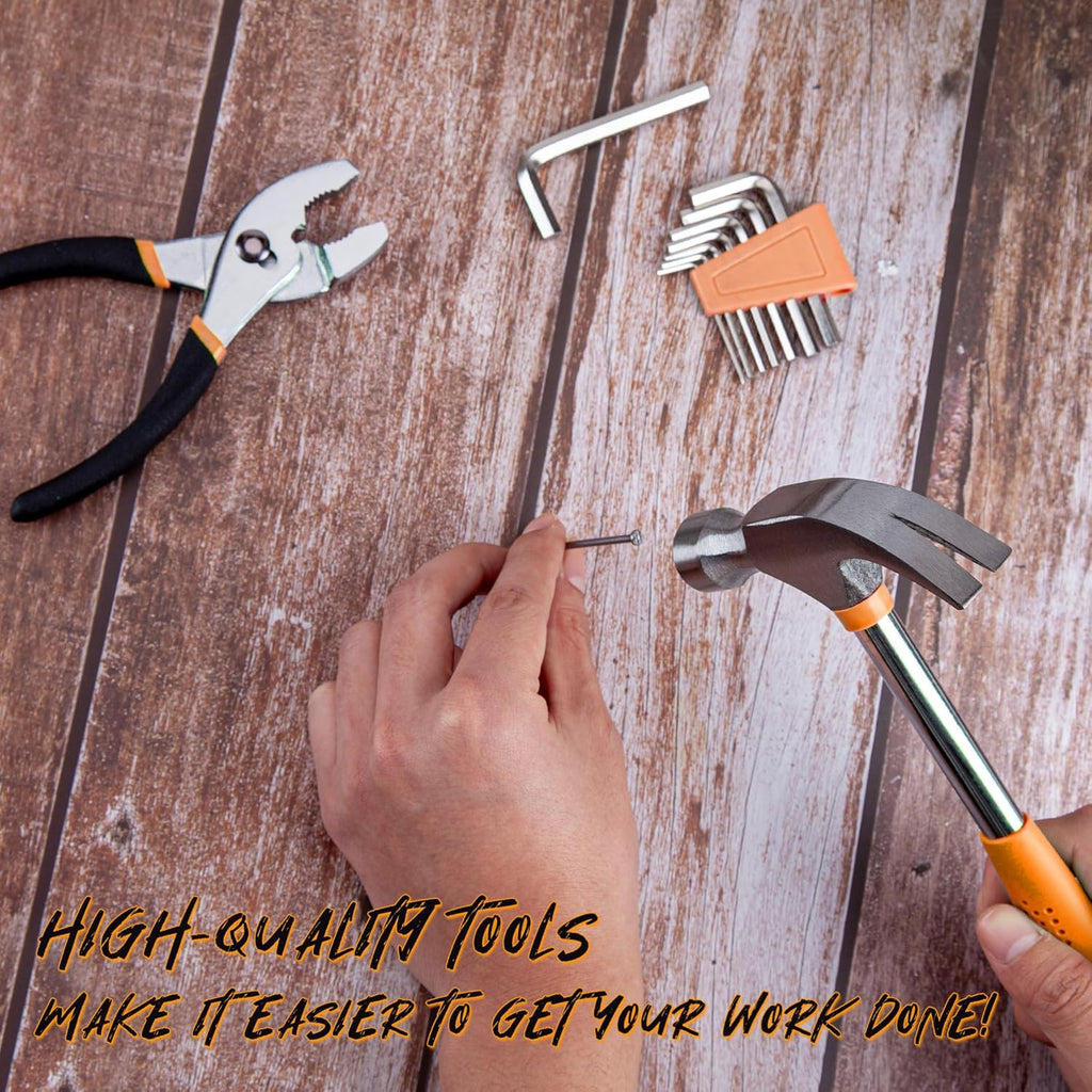 CARTMAN 39 Piece Tool Set General Household Hand Kit with Plastic Toolbox Storage Case Orange