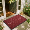 Yimobra Welcome Mat Outdoor Indoor, All-Weather Waterproof Front Door Mat Outside Entrance, Non-Slip Low Profile Porch Patio Doormat, 29.5x17, Black