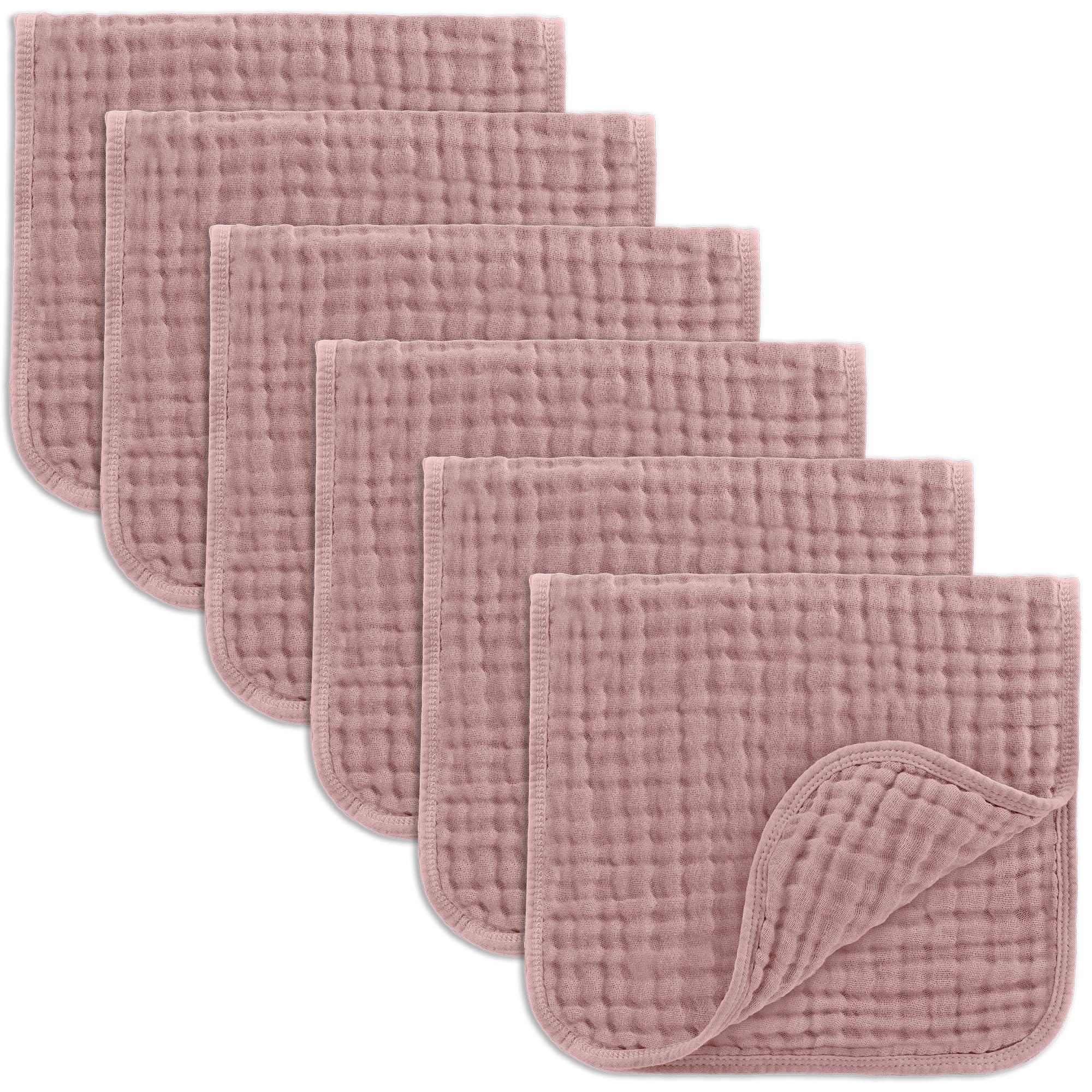 Comfy Cubs Muslin Baby Washcloths 6 Pack - Soft 6-Layer Cotton Wash Cloths for Sensitive Skin - 10"x10" Large, Gentle, Absorbent Infant Essentials for Newborn and Toddlers - Multicolor