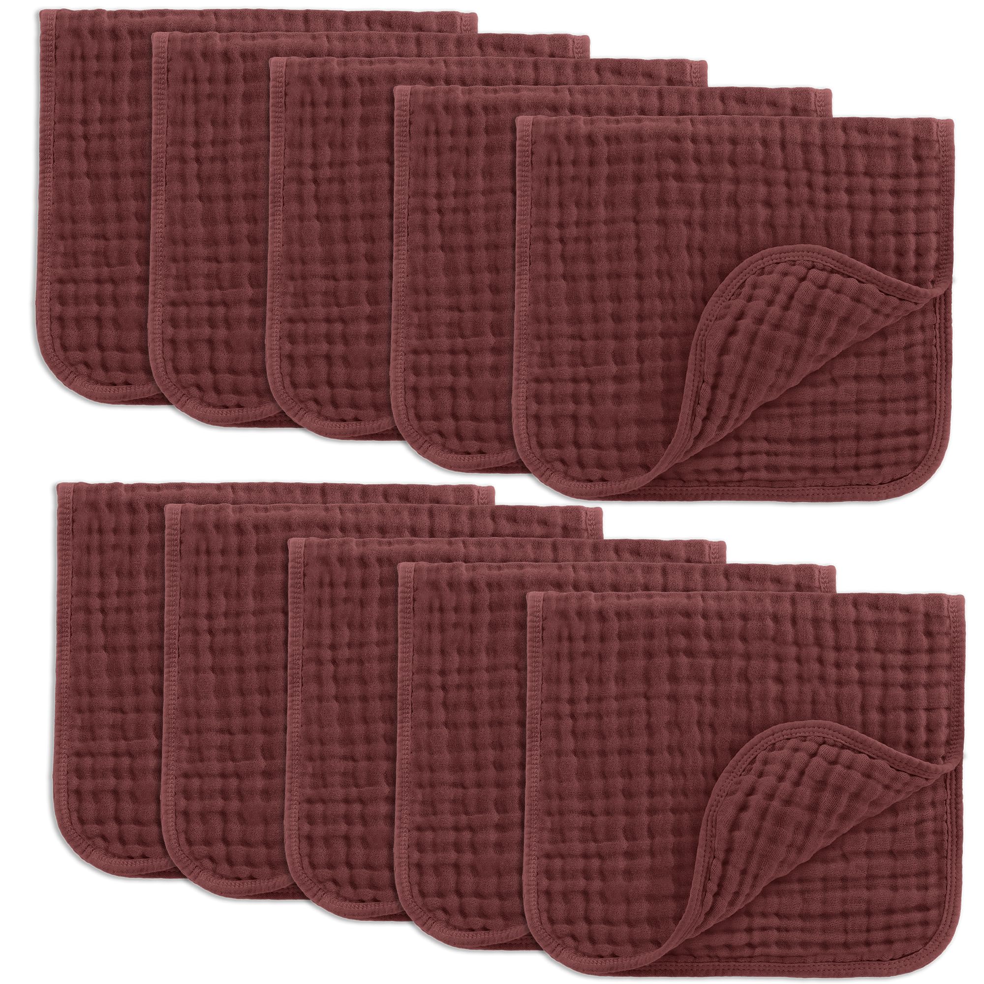 Comfy Cubs Muslin Baby Washcloths 6 Pack - Soft 6-Layer Cotton Wash Cloths for Sensitive Skin - 10"x10" Large, Gentle, Absorbent Infant Essentials for Newborn and Toddlers - Multicolor