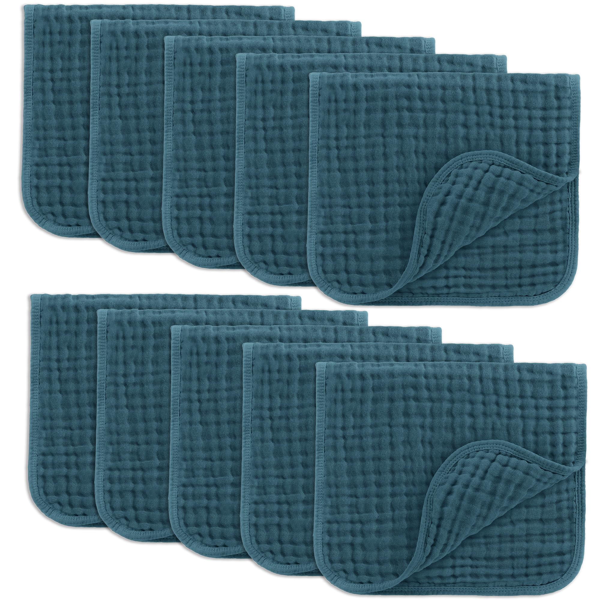 Comfy Cubs Muslin Baby Washcloths 6 Pack - Soft 6-Layer Cotton Wash Cloths for Sensitive Skin - 10"x10" Large, Gentle, Absorbent Infant Essentials for Newborn and Toddlers - Multicolor