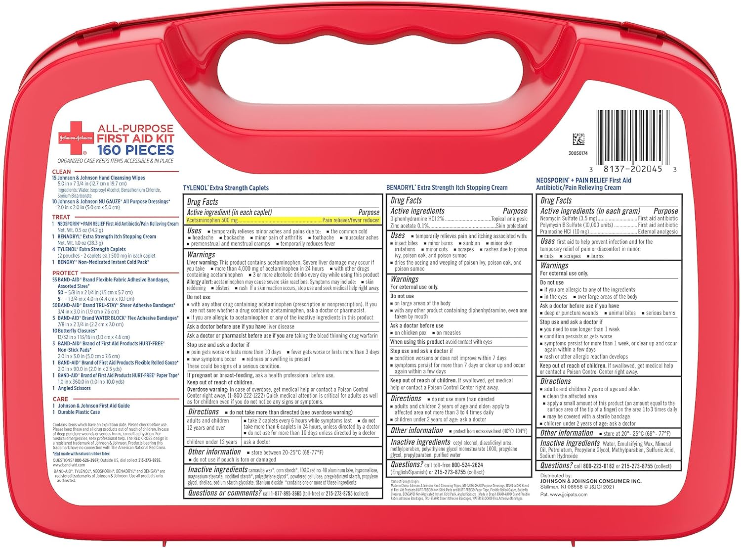 BAND-AID Brand Travel Ready Portable Emergency First Aid Kit for Minor Wound Care, Perfect for Home, Car, Travel, Camping Essentials & Outdoor Emergency Kit, 80 Pieces