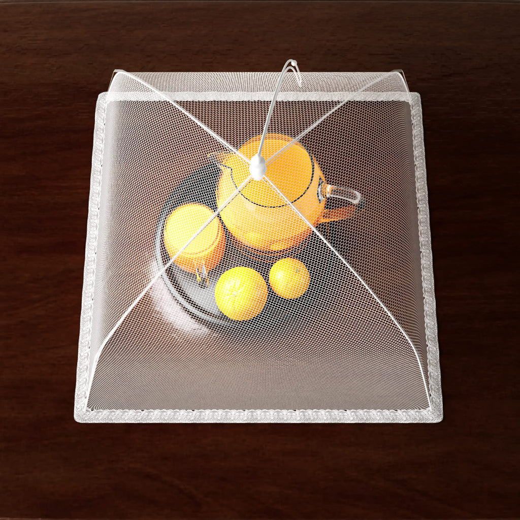 Simply Genius Pop-Up Mesh Food Covers - 17 x 17 in, White, 6 Pack, Large & Tall - Reusable & Collapsible Food Tents for Outdoor Serving