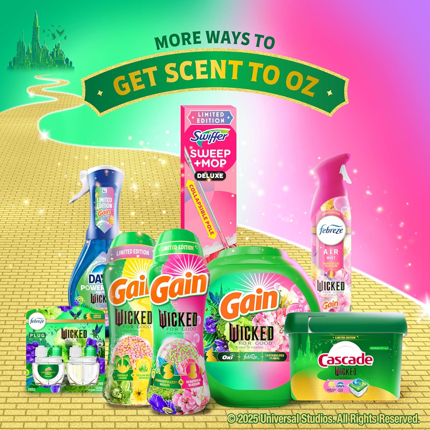 Gain In-Wash Laundry Scent Booster "Wicked: For Good" Limited Edition, Wonderfullest Woods & Beautifical Blossom, 12.2 oz, Fresh Extender + Odor Protection Laundry Beads